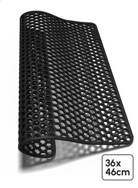 Bodo® Gootsteenmat - Rechthoekig - Zwart - 36 x 46 cm - Voor 40 x 50 cm Wasbak