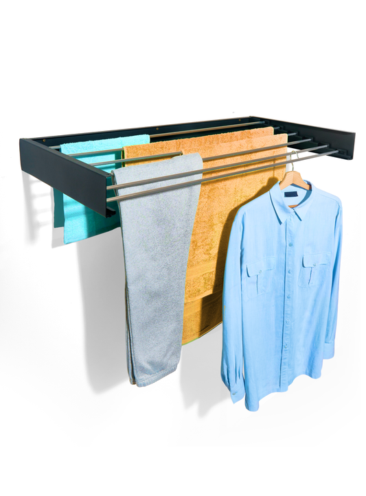 Bodo - Inklapbaar wanddroogrek - 100cm 6m drooglengte - Zwart