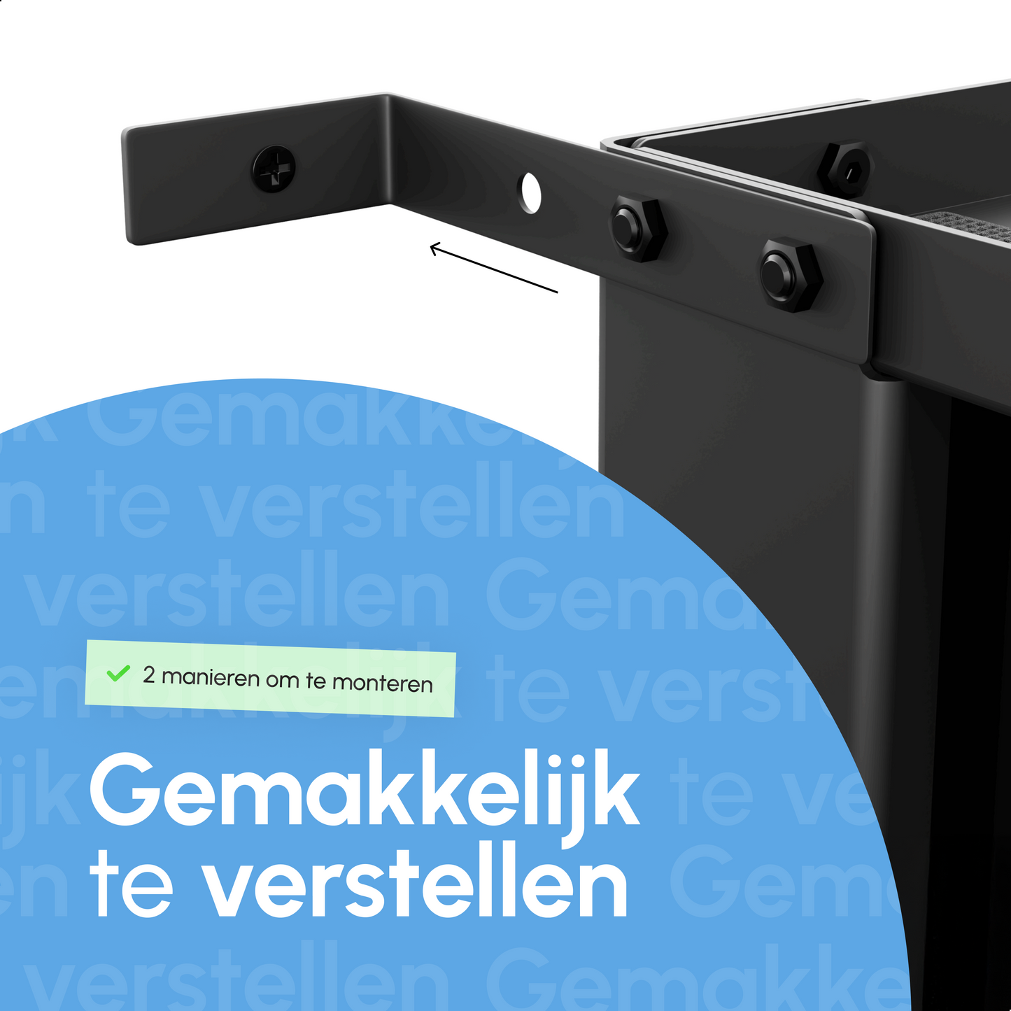 Bodo® Muuranker set Zwart - voor Bodo® Wasmachine Verhoger