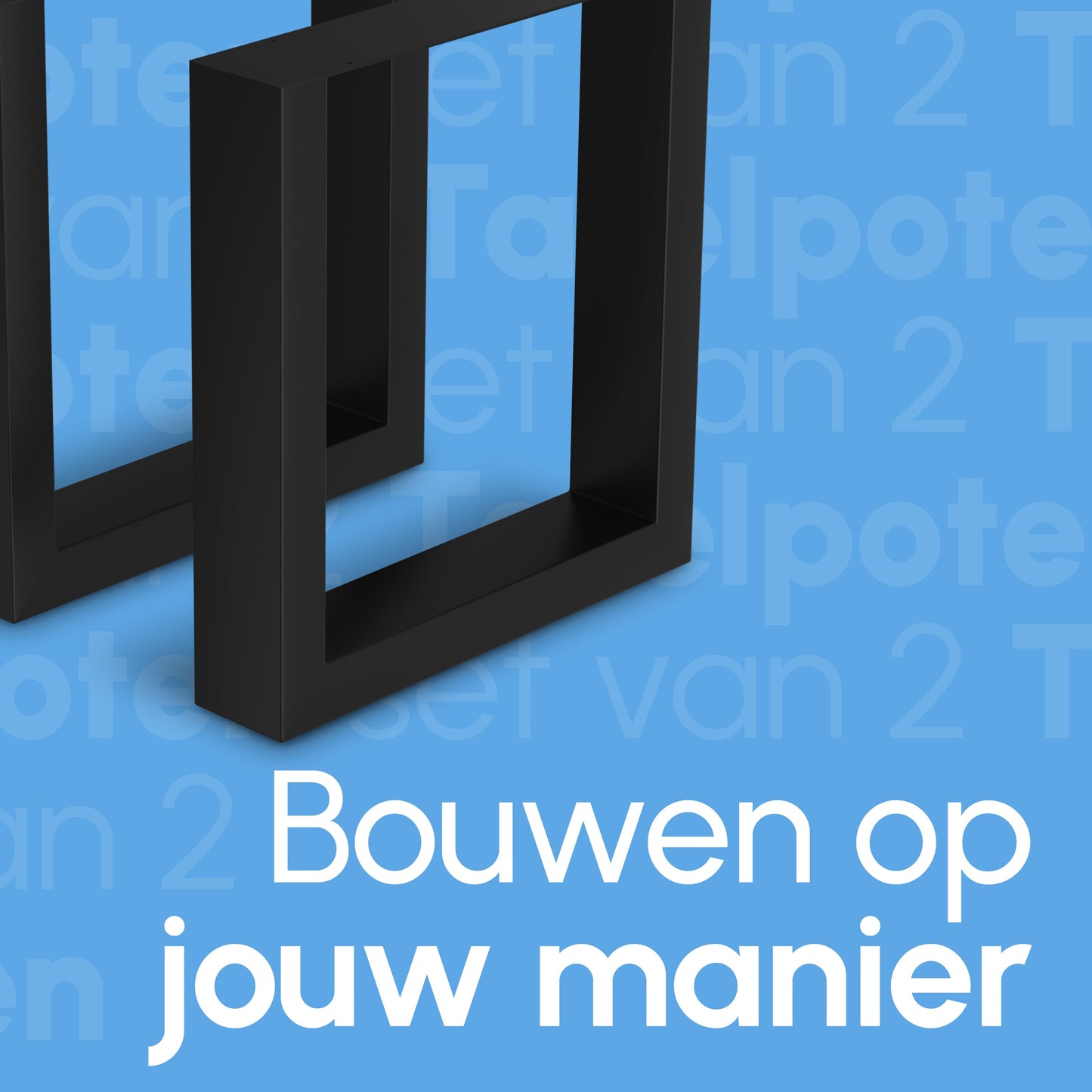 Bodo® - Stalen Onderstel Tafel - Tafelpoten - Set van 2 - U bankpoot 30x43 cm - Mat Zwart