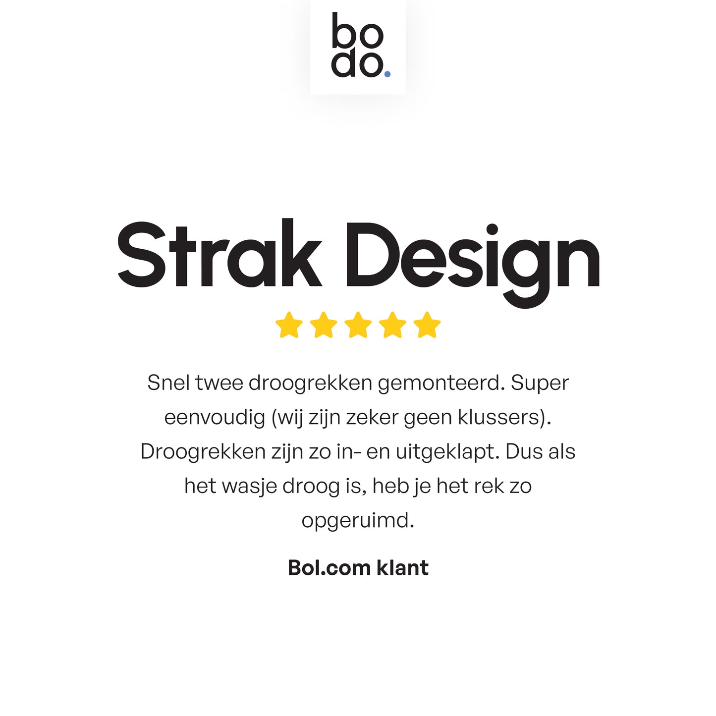 Bodo® In- en uitklapbaar droogrek met Ophanghaken - Zwart - 6m Drooglengte