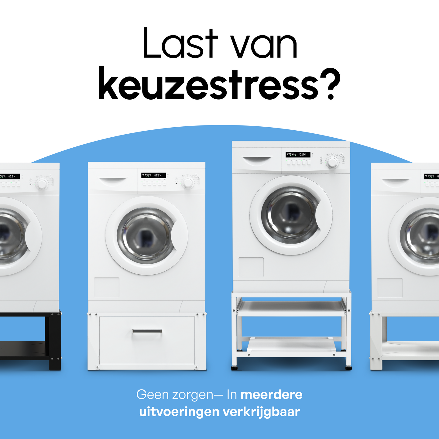 Bodo® -  Wasmachine Verhoger Met Uitschuifbare plank - Wit - Beschadigd/geretourneerd