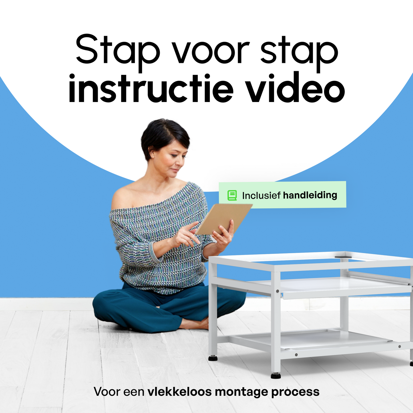 Bodo® -  Wasmachine Verhoger Met Uitschuifbare plank - Wit - Beschadigd/geretourneerd