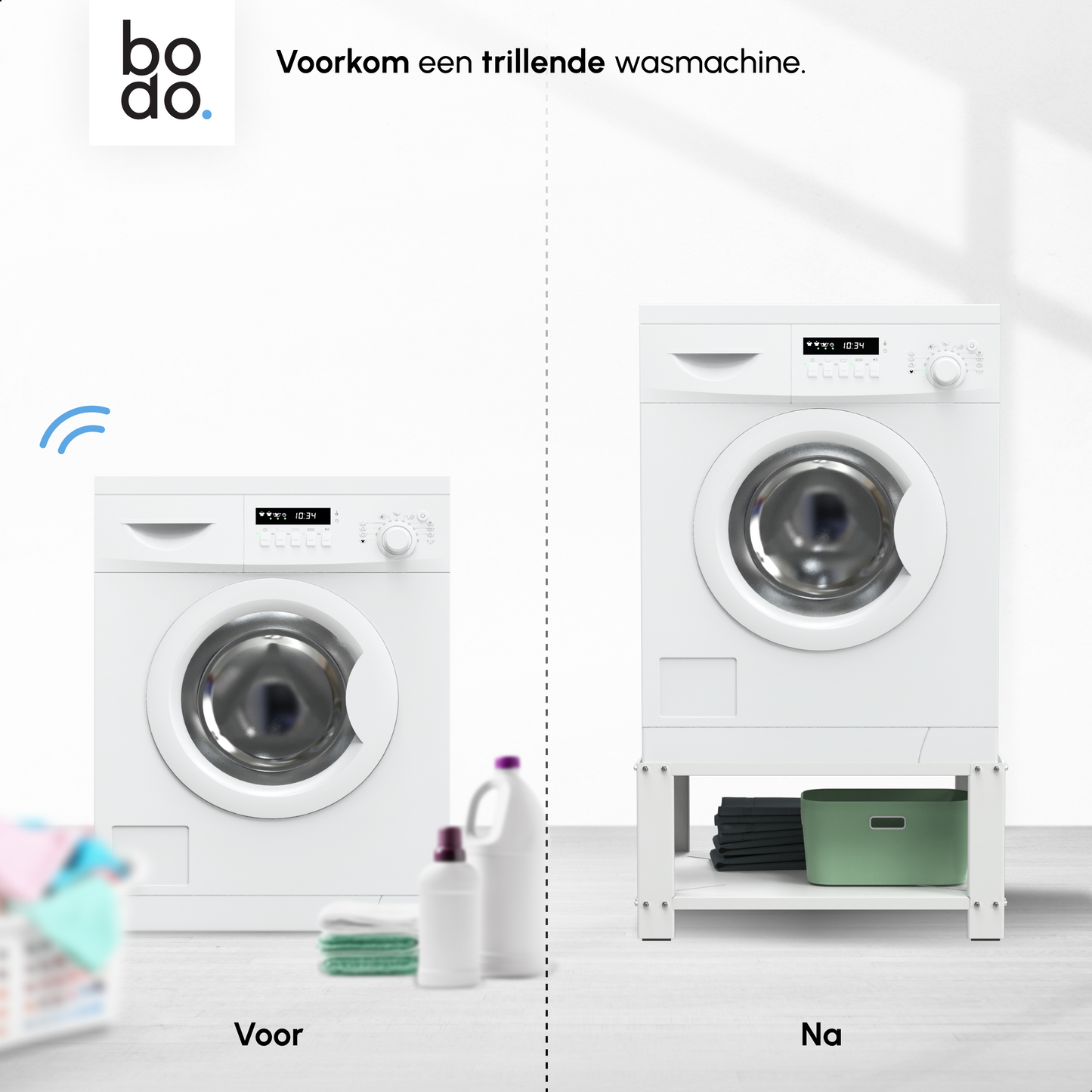 Bodo® Muuranker set Wit - voor Bodo® wasmachine verhoger