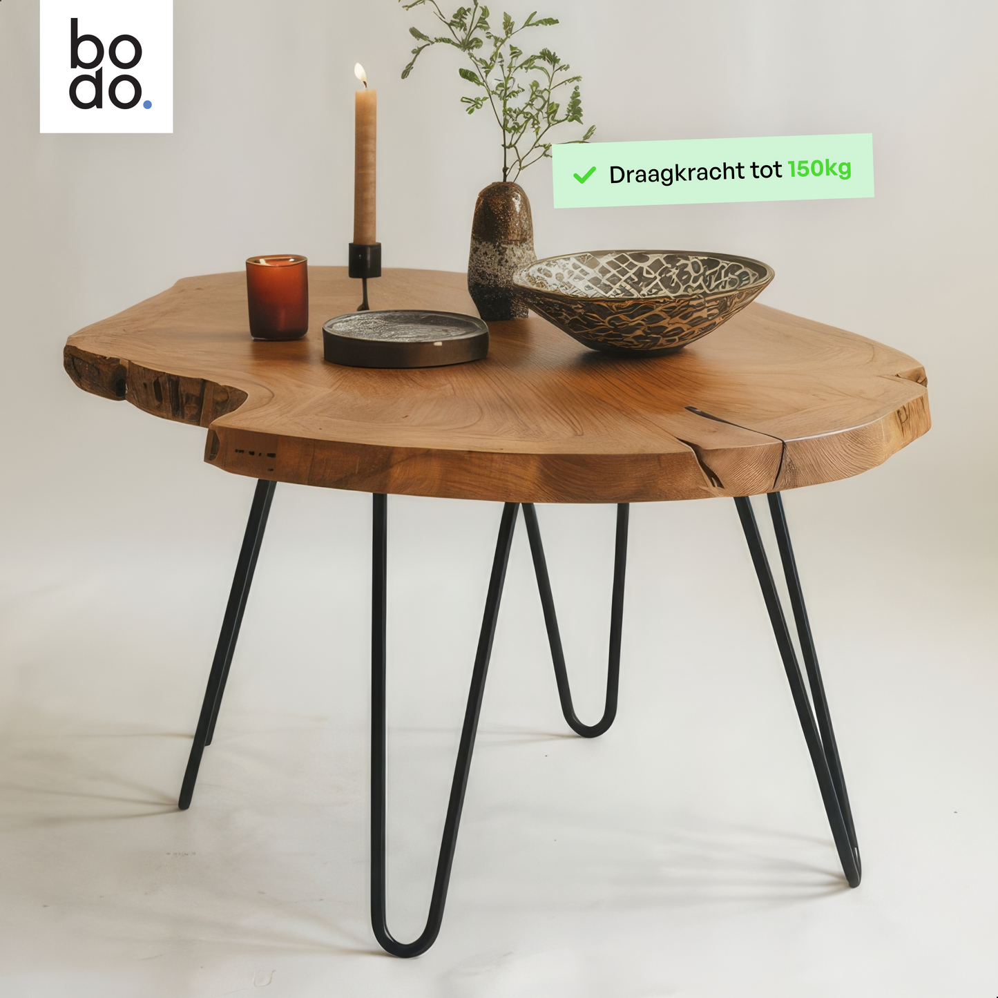 Bodo® Industriële Hairpin tafelpoten set 4 stuks – 40 cm – Zwart