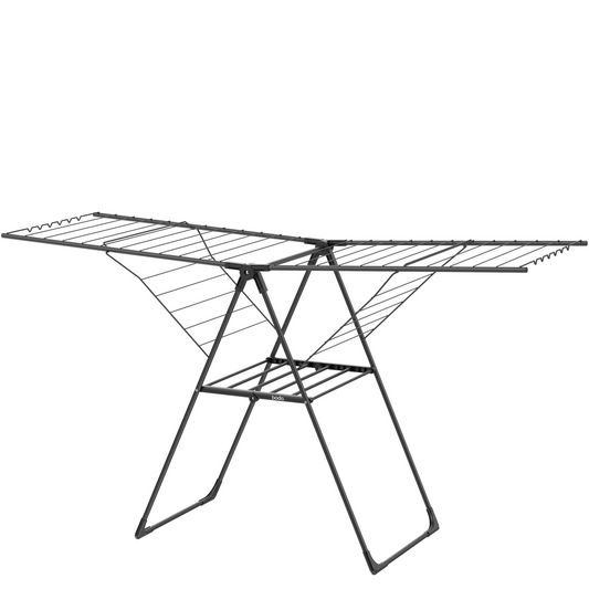 Bodo® Inklapbaar Droogrek met Zijvleugels - 24m Drooglengte - Zwart