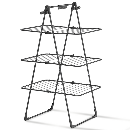 Bodo® Inklapbare Droogtoren – Staand Wasrek met 3 Niveaus - Zwart