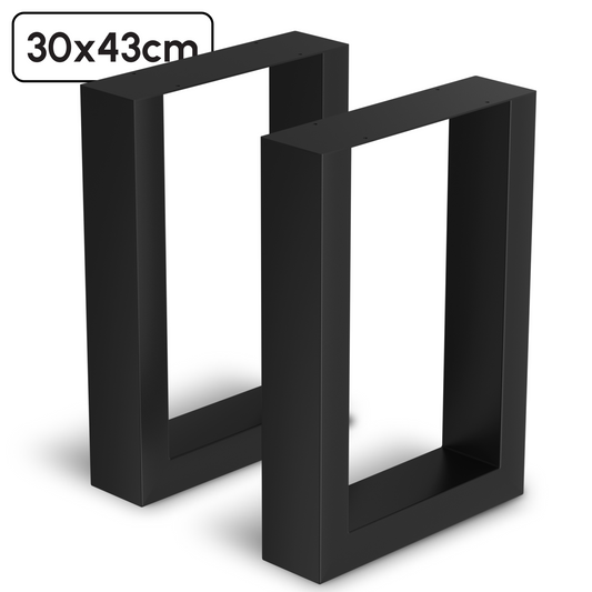 Bodo® - Stalen Onderstel Tafel - Tafelpoten - Set van 2 - U bankpoot 30x43 cm - Mat Zwart