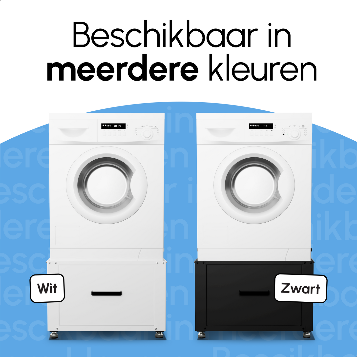 Bodo® - Wasmachine Verhoger met Opberglade - Wit - 61x58x48 cm