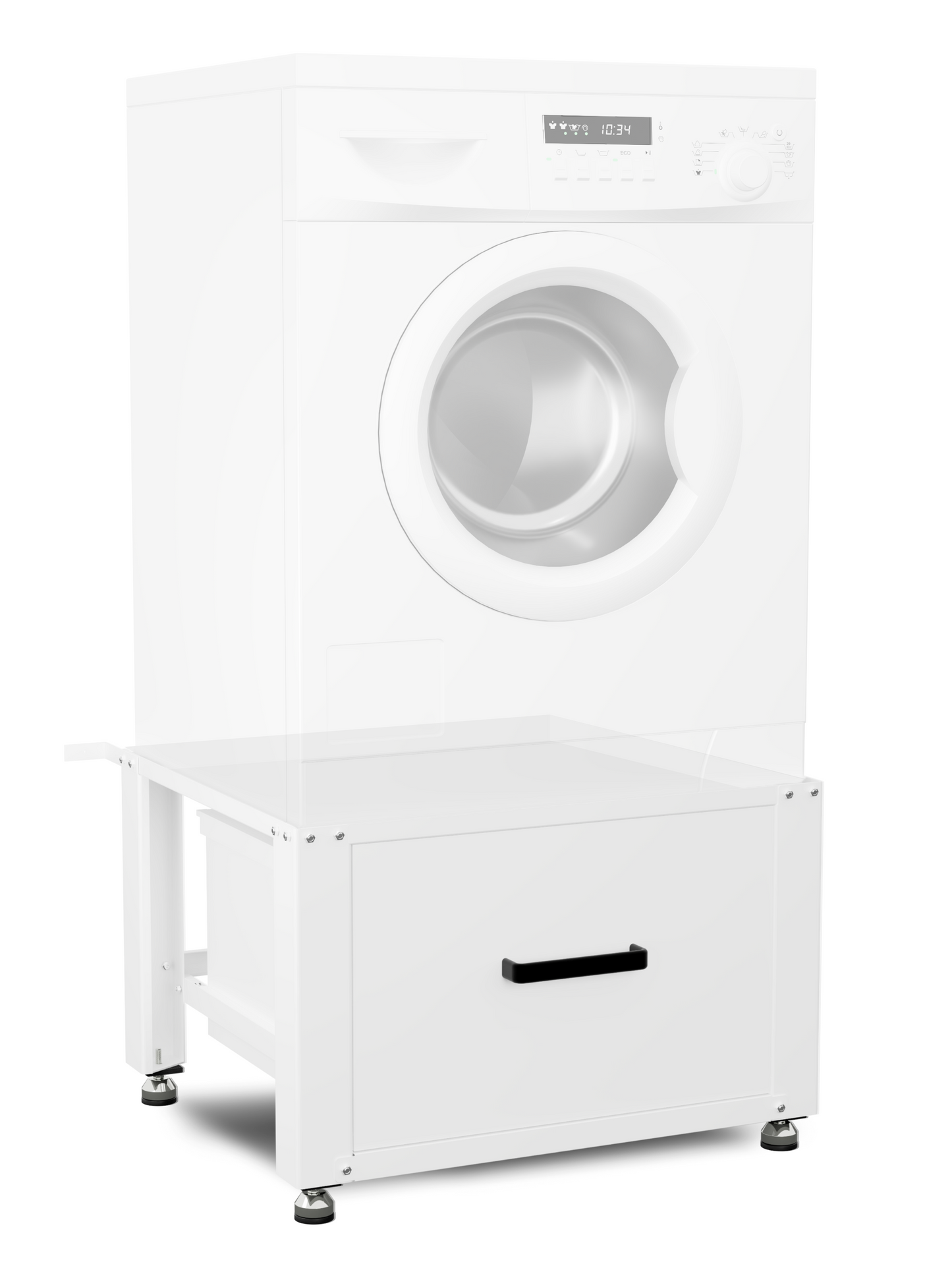 Bodo® - Wasmachine Verhoger met Opberglade - Wit - 61x58x48 cm