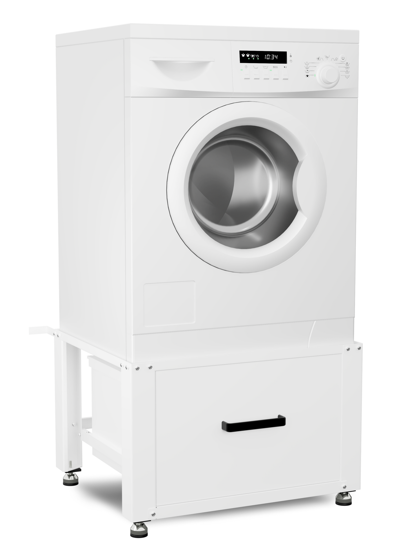 Bodo® - Wasmachine Verhoger met Opberglade - Wit - 61x58x48 cm