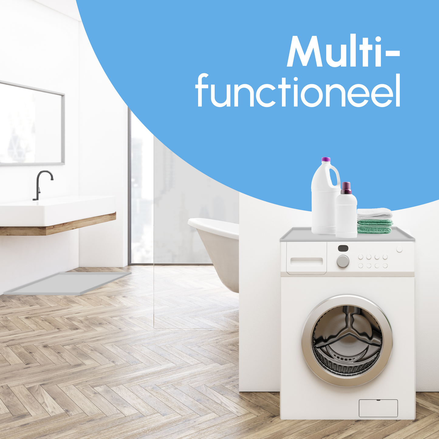 Bodo® Geretourneerde Bescherm Mat Voor Wasmachine & Droger - Silicone 60x60cm - Grijs