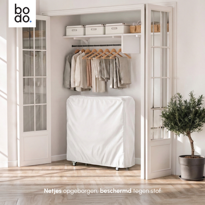 Logeerbed 90×200 met Matras - Vouwbed - Luxe - tot 250 kg - Wit - Bodo