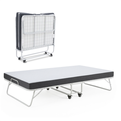 Logeerbed 120×200 met Matras - Vouwbed - Luxe - tot 250 kg - Wit - Bodo