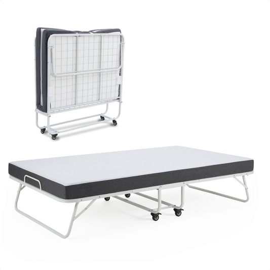 Logeerbed 120×200 met Matras - Vouwbed - Luxe - tot 250 kg - Wit - Bodo