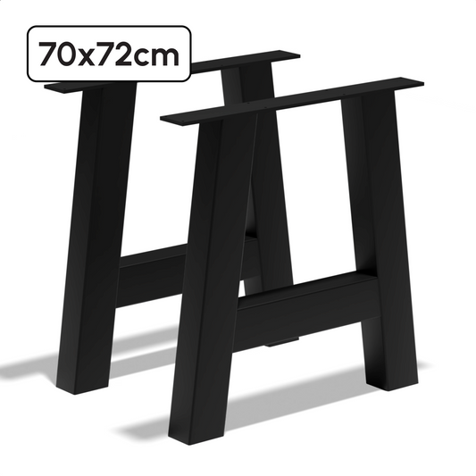 Bodo® - Beschadigd/Geretourneerd - Tafelpoten - Stalen onderstel A 70x72cm Set - Mat Zwart