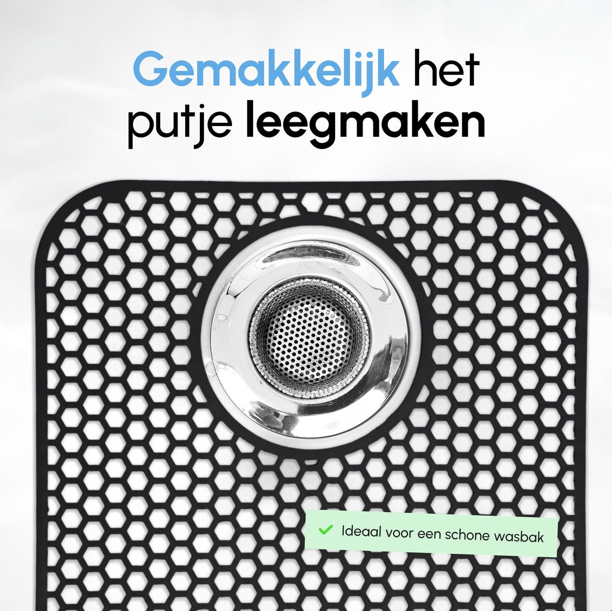 Bodo® Gootsteenmat met Gat - Zwart - 34 x 29 cm