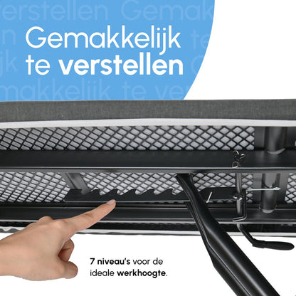 Bodo® - Strijkplank Ascend Elite - Stoomunithouder - Uitklapbaar Rek - 122 x 43 cm - Zwart
