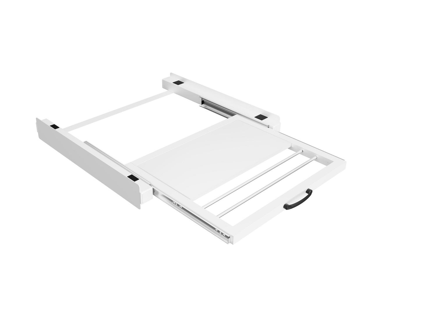 Bodo® Stapelkit - Tussenstuk met Handdoekhouder en Inlegbare Plank - Wasmachine en Droger - Wit