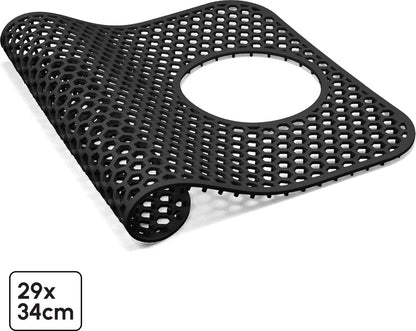 Bodo® Gootsteenmat met Gat - Zwart - 34 x 29 cm