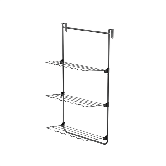 Bodo® Droogrek Hangend - 10m - Ophangbaar aan Deur of Wand - Zwart