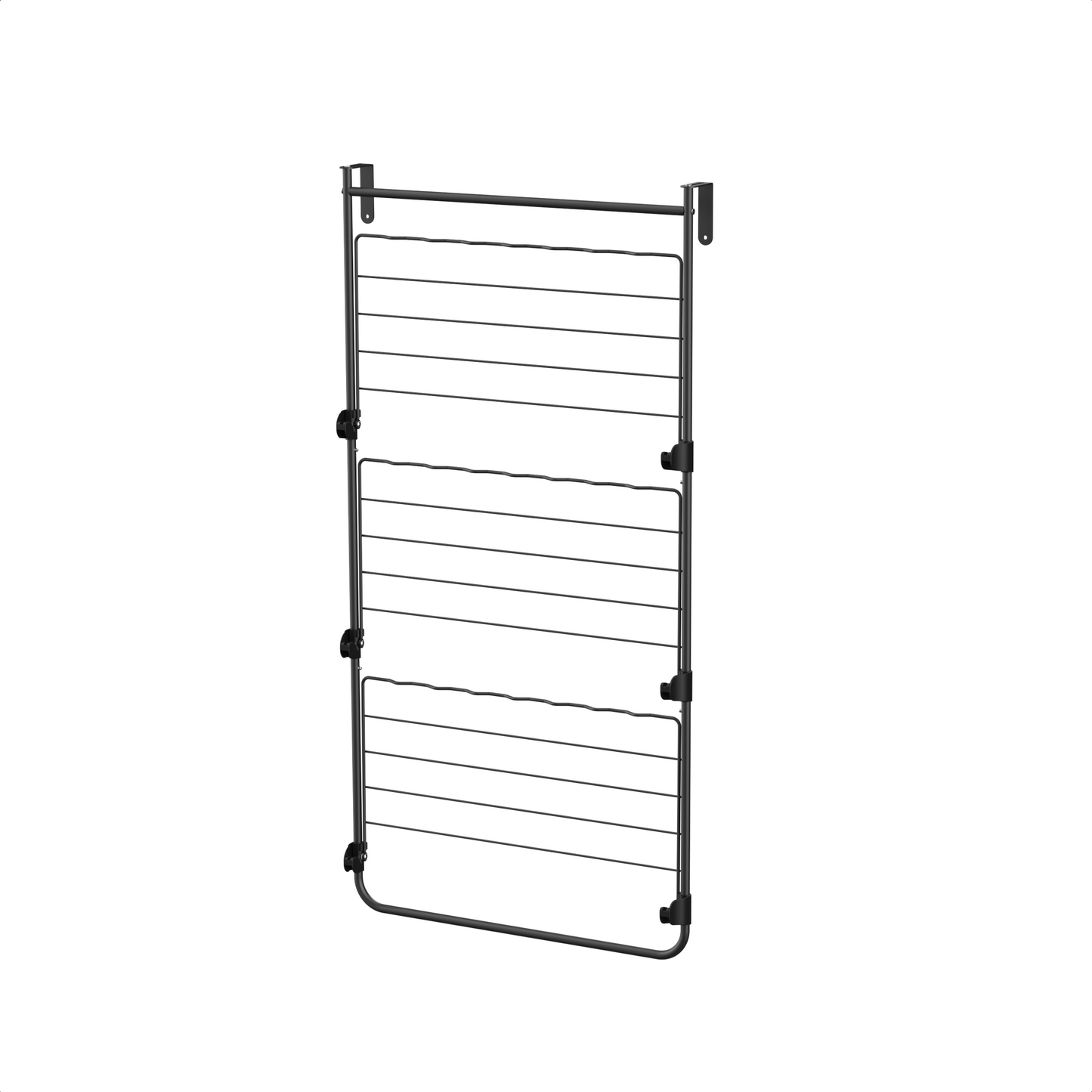 Bodo® Droogrek Hangend - 10m - Ophangbaar aan Deur of Wand - Zwart