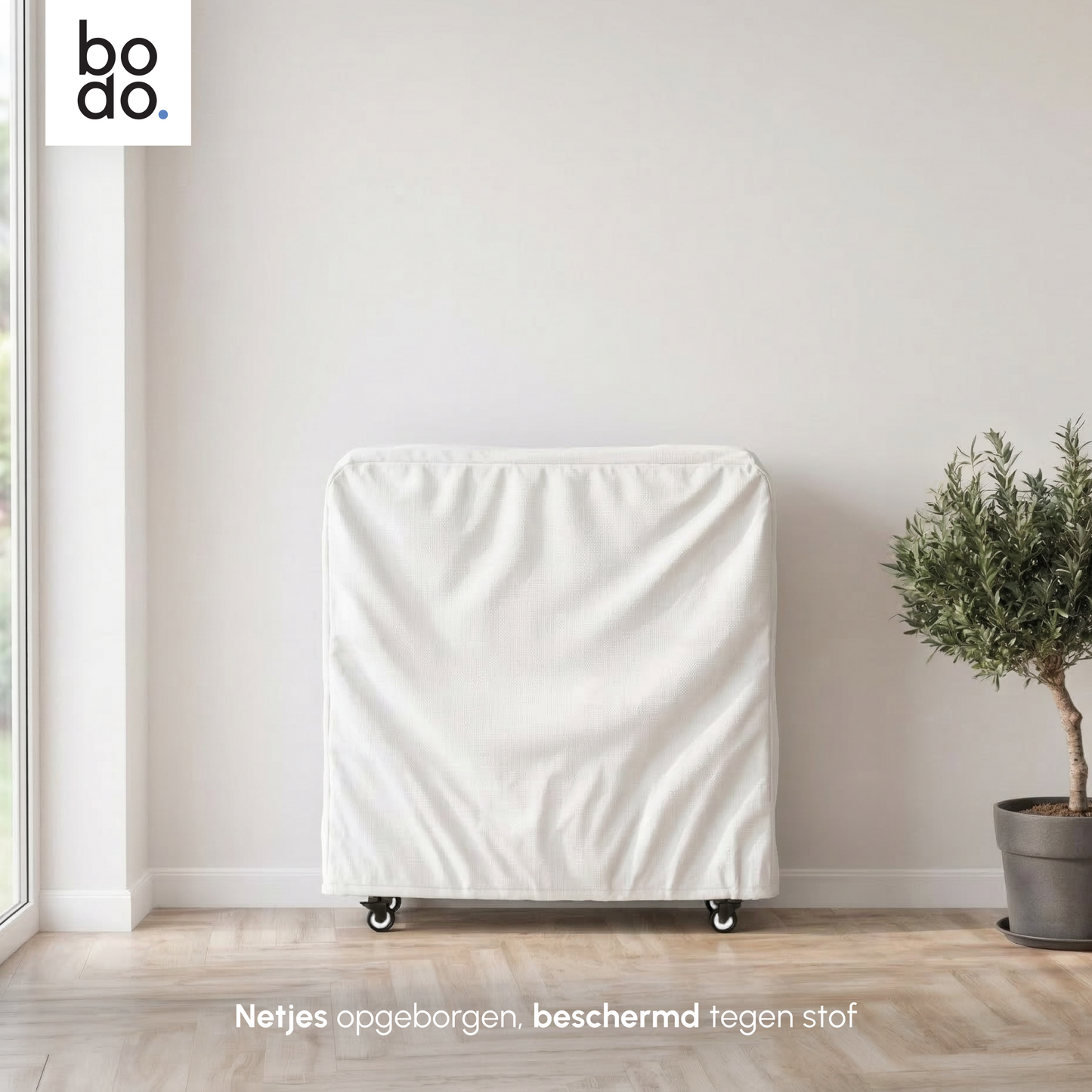 Logeerbed 120×200 met Matras - Vouwbed - Luxe - tot 250 kg - Wit - Bodo