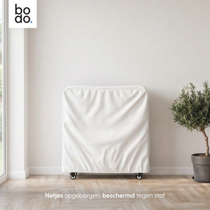 Logeerbed 120×200 met Matras - Vouwbed - Luxe - tot 250 kg - Wit - Bodo