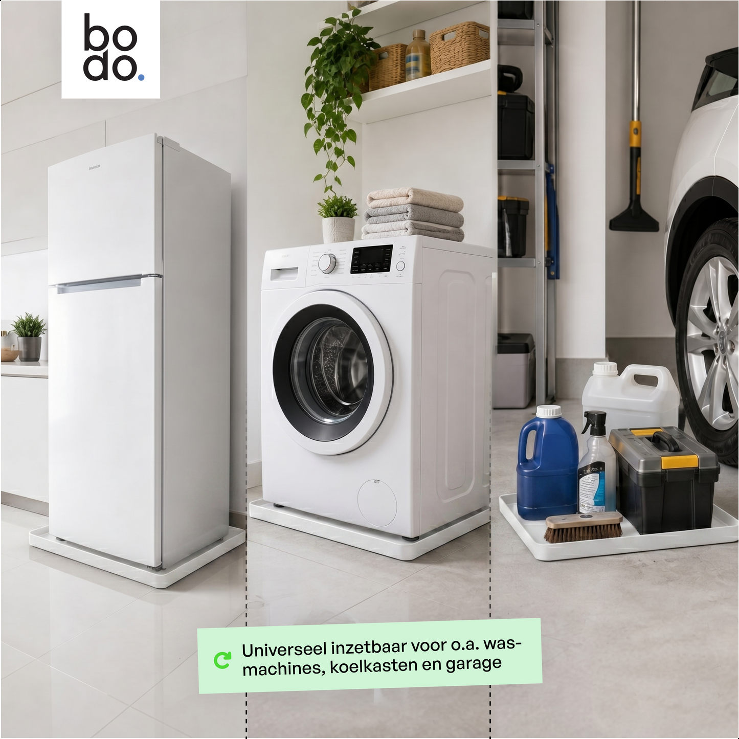 Lekbak Wasmachine - Opvangbak tegen lekkage - Siliconen - 65x60x3 cm - Wit
