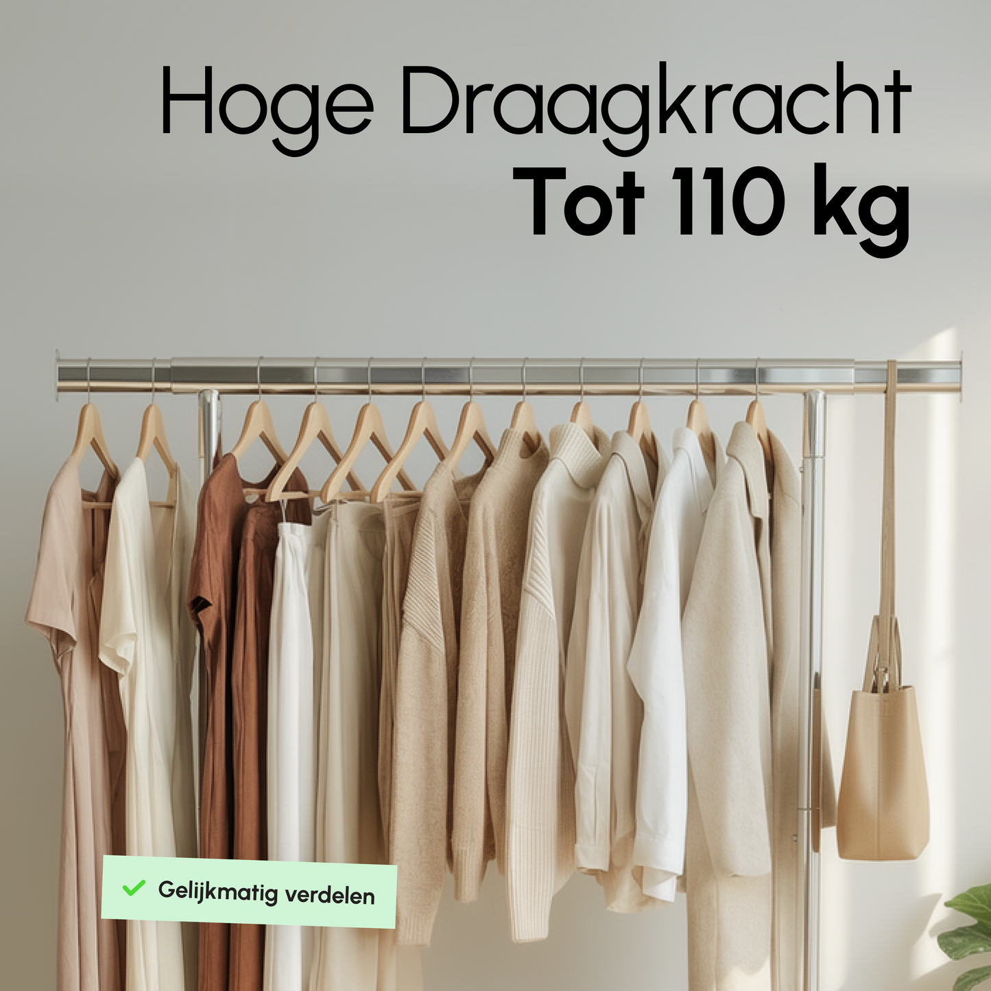 Kledingrek op Wieltjes - Opbergruimte - Extra Brede Kledingstang - Zwart - Bodo