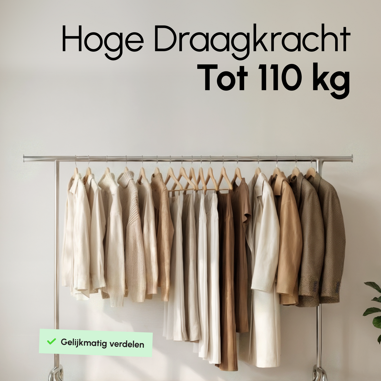 Kledingrek op Wieltjes – Extra Breed – Stalen Kledingstang – Zilver – Bodo