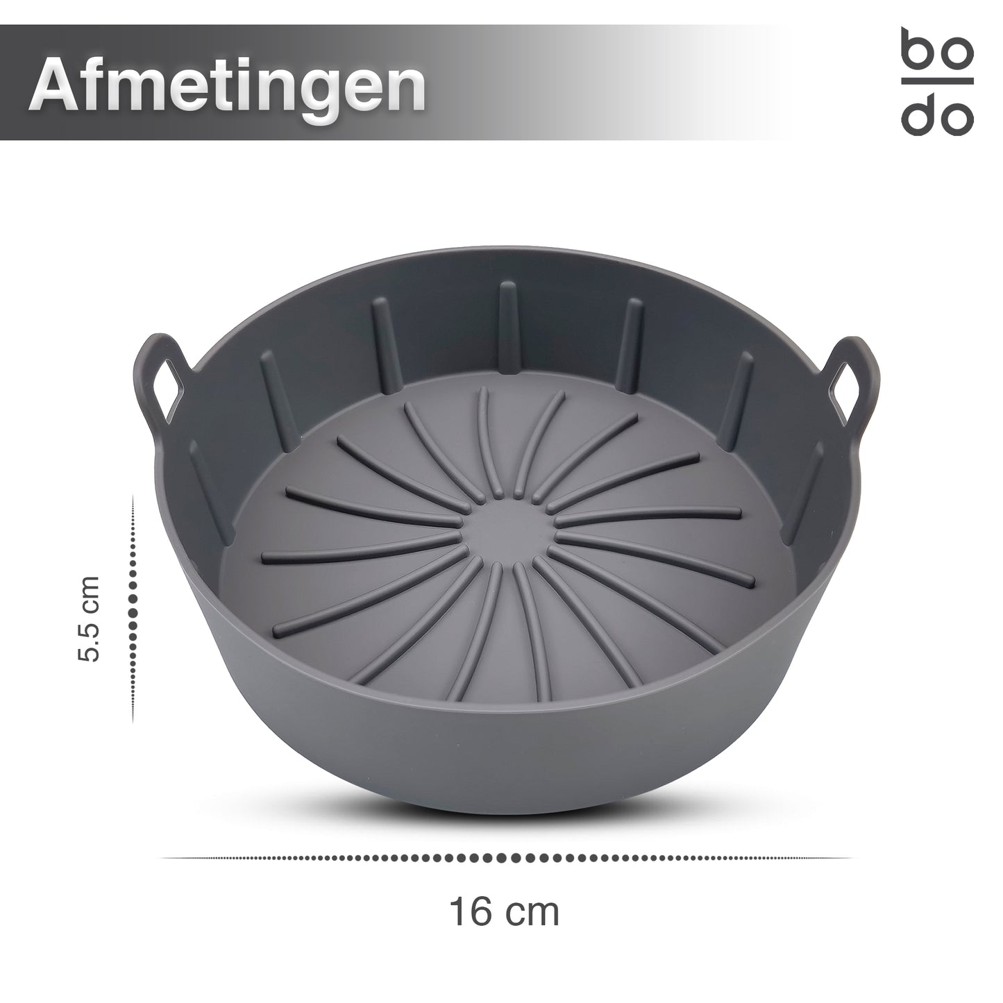bodo home airfryer bakje siliconen verschillende afmetingen 16 19 22