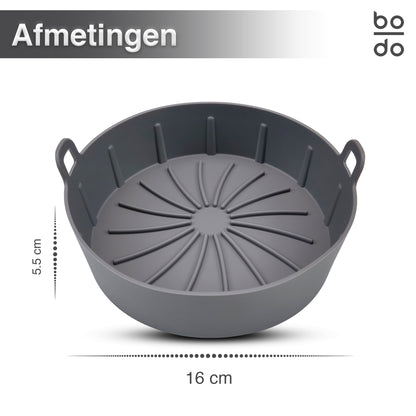 bodo home airfryer bakje siliconen verschillende afmetingen 16 19 22