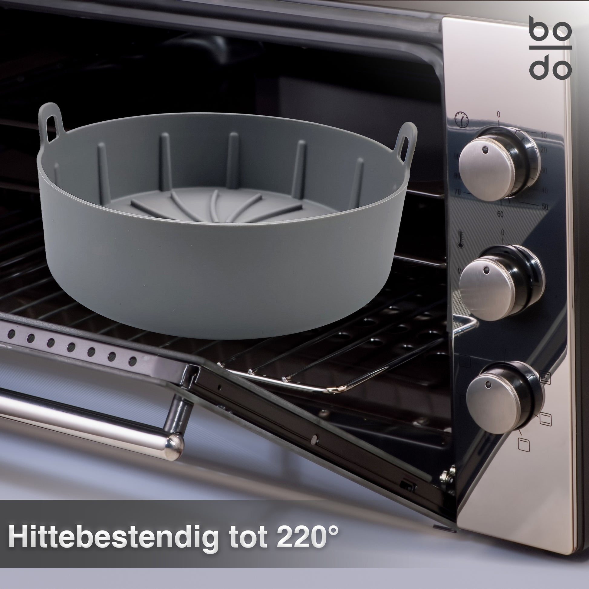 bodo home airfryer bakje siliconen verschillende afmetingen 16 19 22
