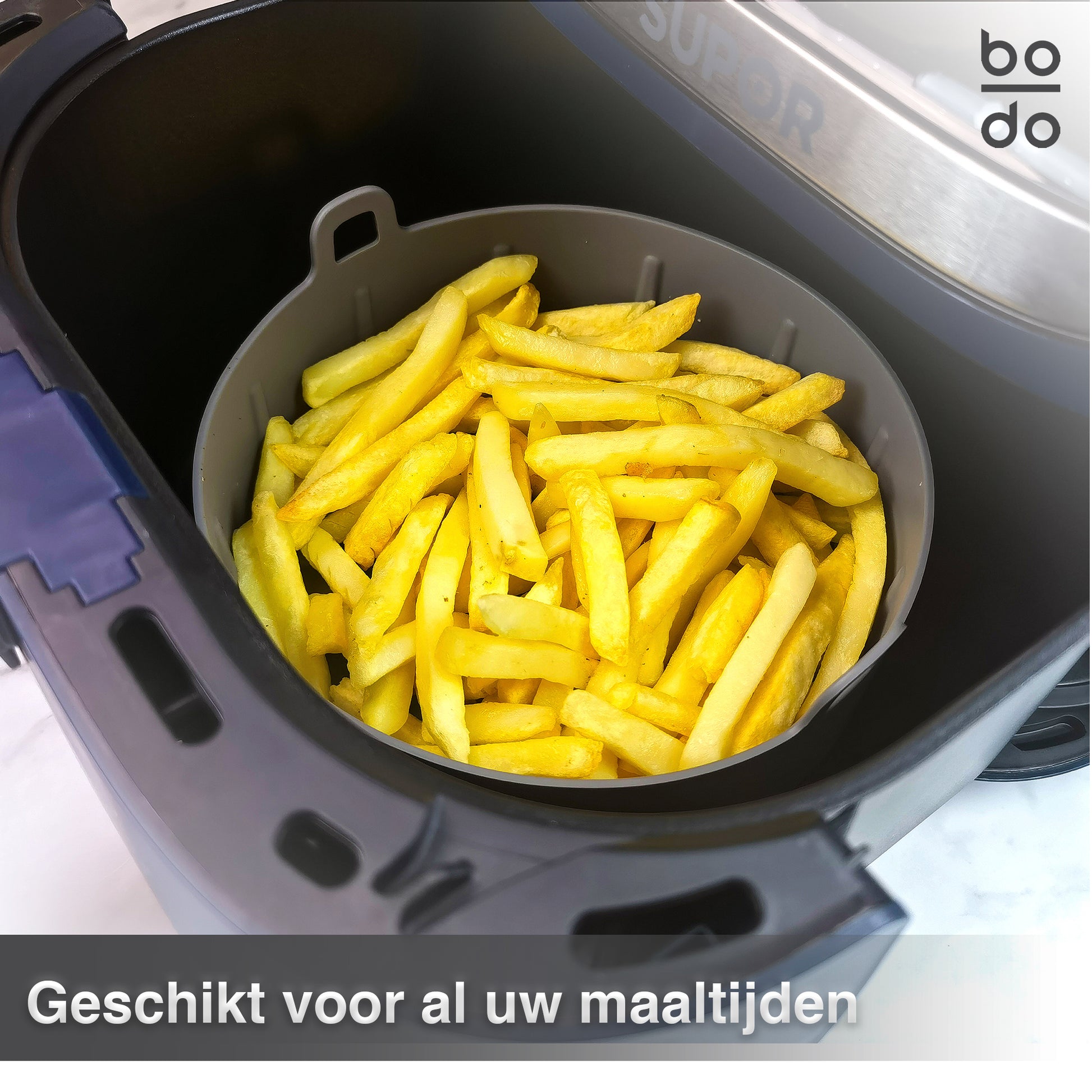 bodo home airfryer bakje siliconen verschillende afmetingen 16 19 22