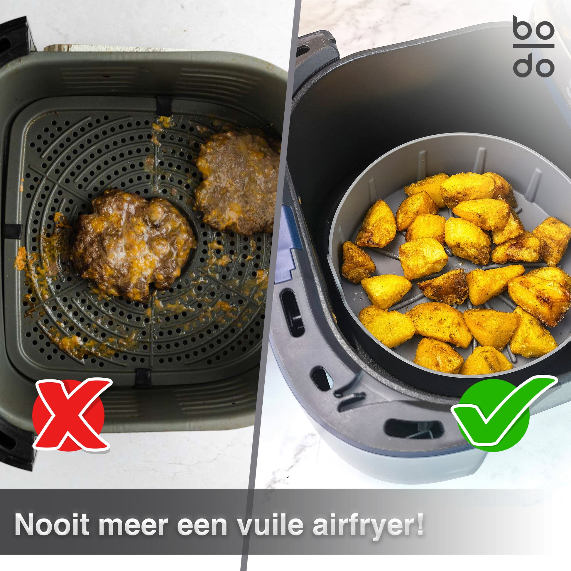 bodo home airfryer bakje siliconen verschillende afmetingen 16 19 22