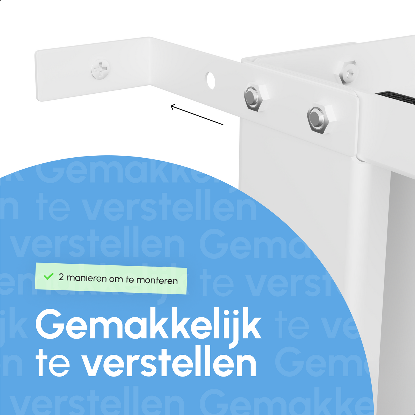 Bodo® Muuranker set Wit - voor Bodo® wasmachine verhoger