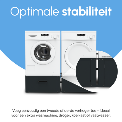Bodo® - Wasmachine Verhoger connectieset - Zwart - voor WV52 - WV53 - WVH53