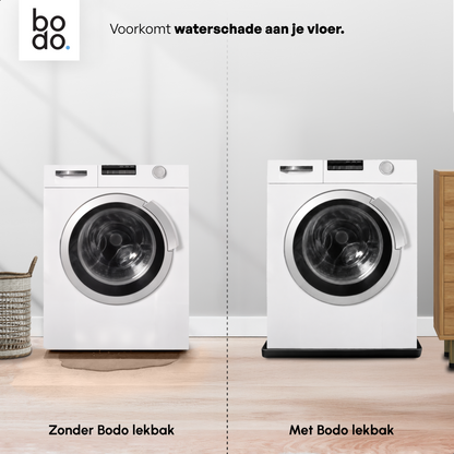 Lekbak Wasmachine - Opvangbak tegen lekkage - Siliconen - 65x60x3 cm - Zwart
