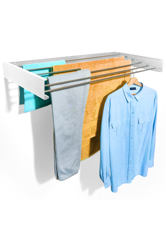 Bodo® Droogrek Inklapbaar - Beschadigd/retour - Wanddroogrek - 100 cm - Wasrek Hangend - Uitklapbaar - Muur - Ophangbaar - 6m Drooglengte - Wit