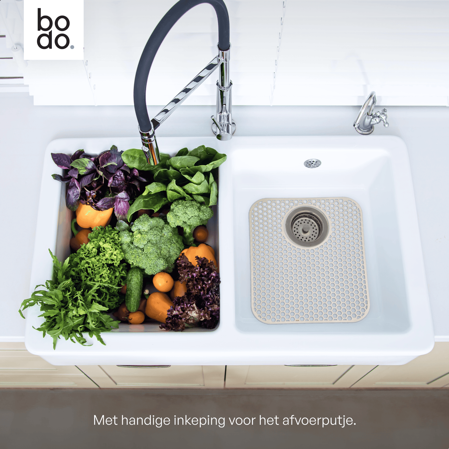 Bodo® Gootsteenmat met Gat - Beige - 34 x 29 cm
