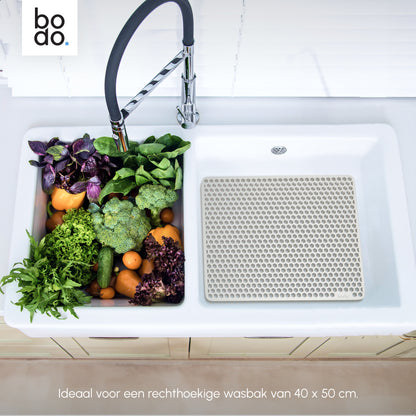 Bodo® Gootsteenmat - Rechthoekig - Beige - 36 x 46 cm - Voor 40 x 50 cm Wasbak