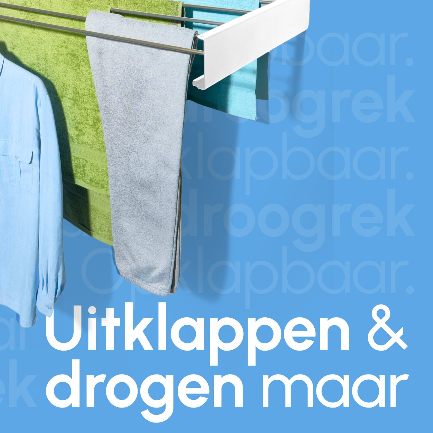 Bodo - Inklapbaar wanddroogrek - 80cm 4m drooglengte - Wit