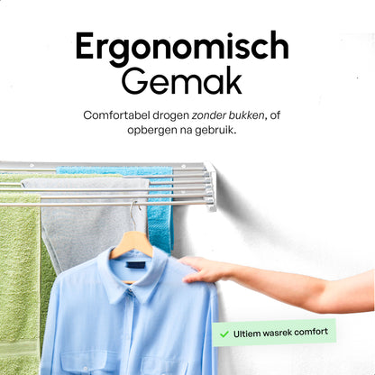 Bodo - Inklapbaar wanddroogrek - 80cm 4m drooglengte - Wit