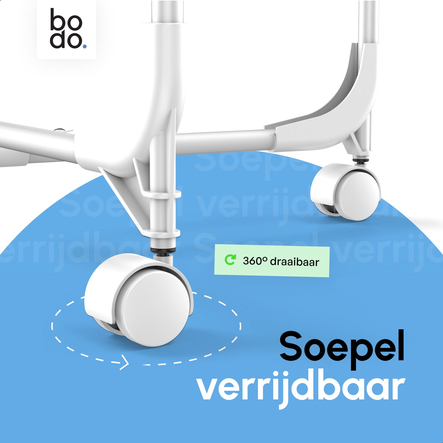 Droogtoren 42m - Droogrek inklapbaar 4 lagen met wielen - Wit - Bodo