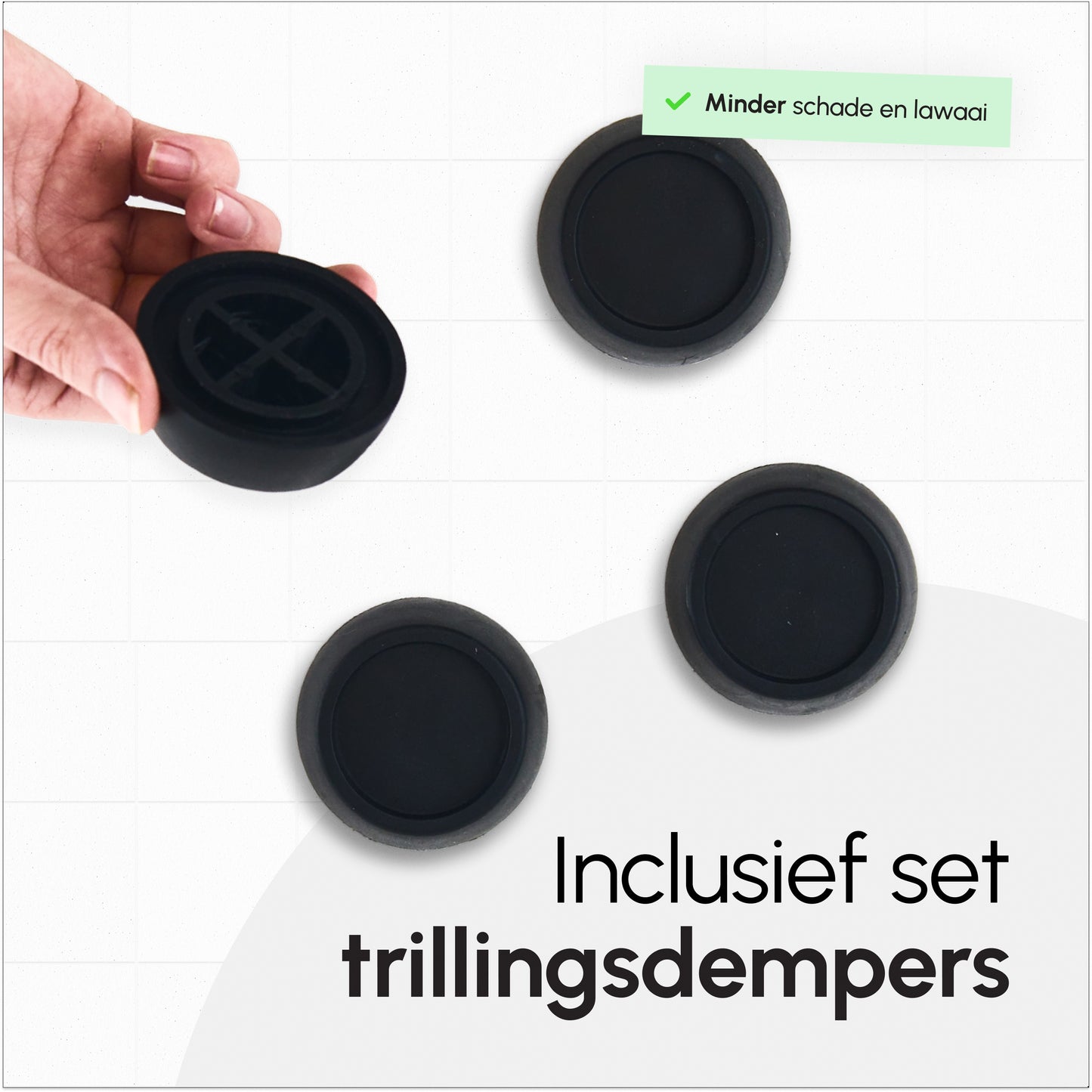Bodo® - Stapelkit voor Wasmachine en Droger - Tussenstuk met Opberglade - Inclusief Anti-Trilrubbers - Wit