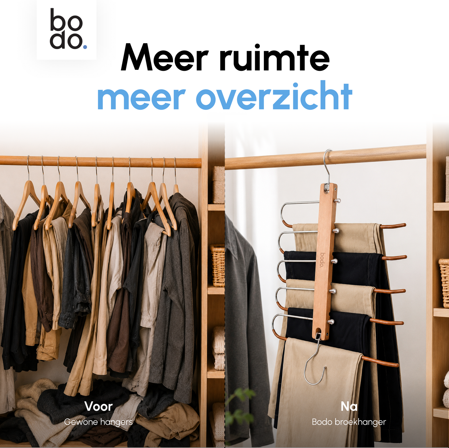 Broekhanger - 2 stuk - Hout- Bodo