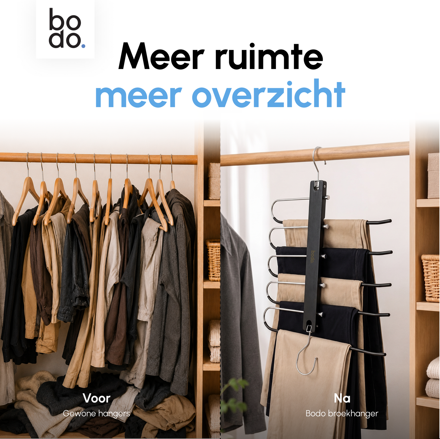 Broekhanger - 2 stuk - Zwart - Bodo