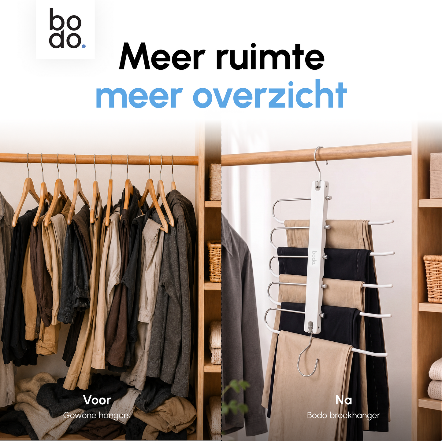 Broekhanger - 2 stuk - Wit- Bodo