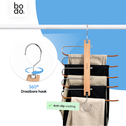 Broekhanger - 2 stuk - Hout- Bodo